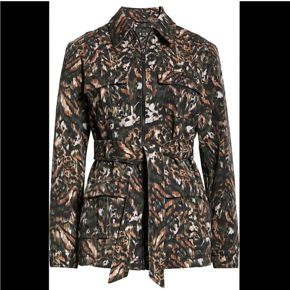 NEW Ted Baker Inniza Printed Cargo Jacket Size 4 - Picture 13 of 14